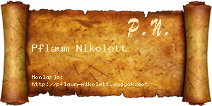 Pflaum Nikolett névjegykártya